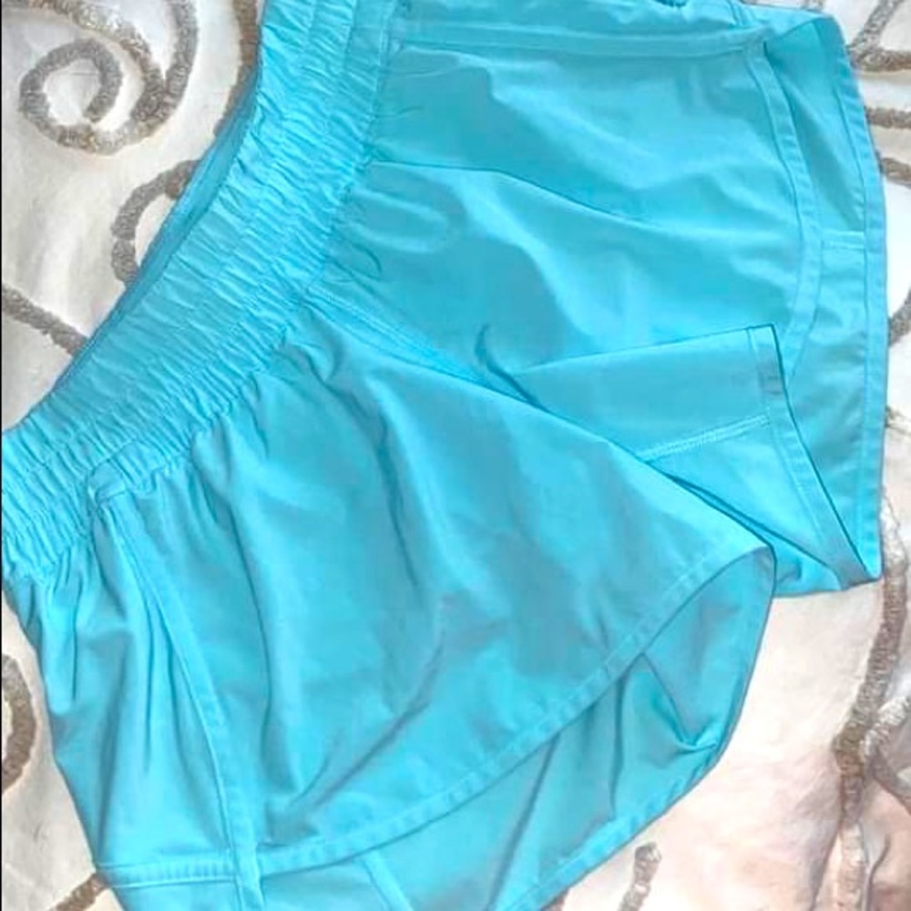 Like new Lululemon hottie hot shorts. 4 inch length, ice blue